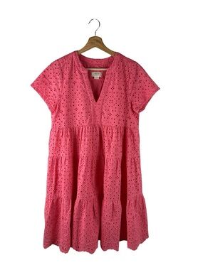 Anthropologie Maeve Harper Eyelet Tunic Dress Coral Women’s Small